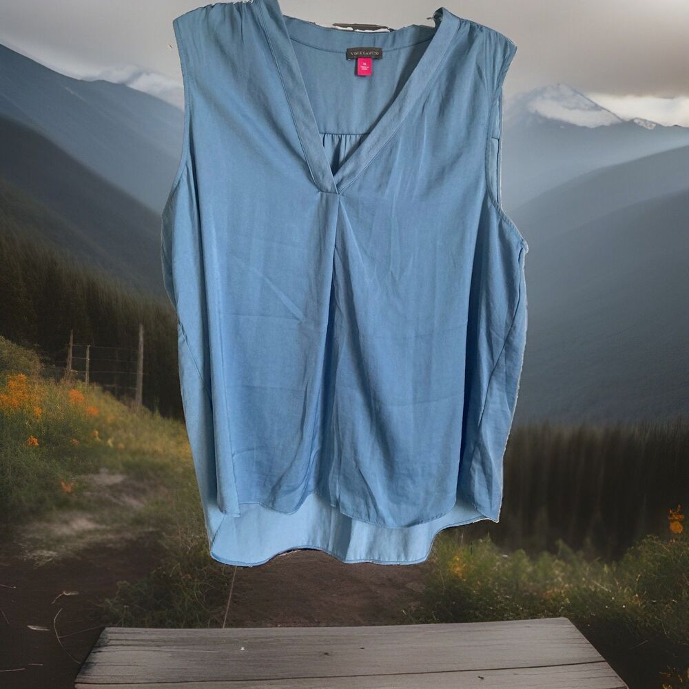Vince Camuto Top XL Light Blue Sleeveless Lightweight Good Condition Relaxed